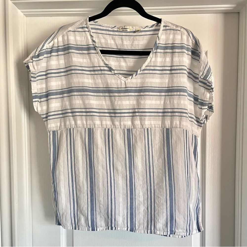 Dylan Havana Striped V-Neck Top India
